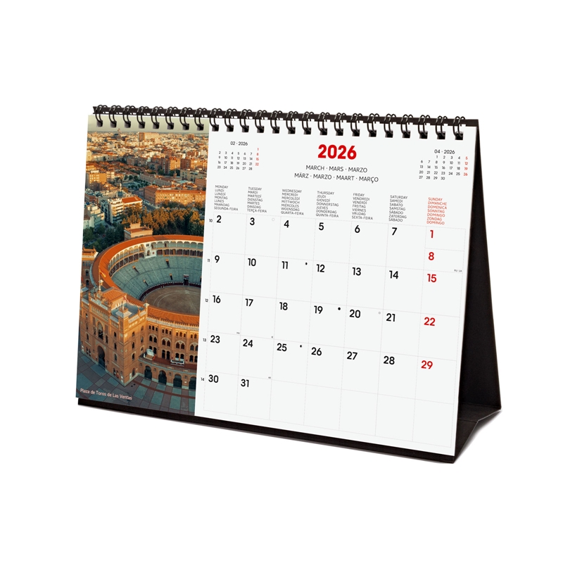 Calendario 2026 Finocam sobremesa Madrid
