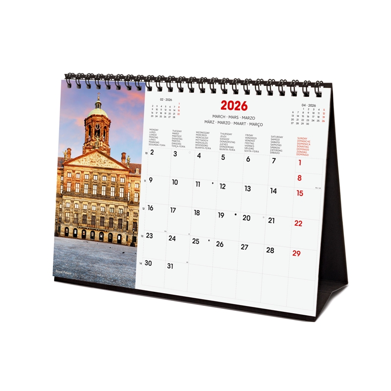 Calendario 2026 Finocam sobremesa Amsterdam