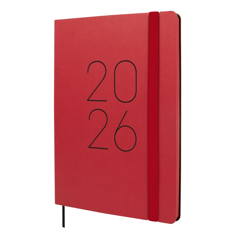 Agenda 2026 Finocam Lisa FA5 semana vista vertical rojo