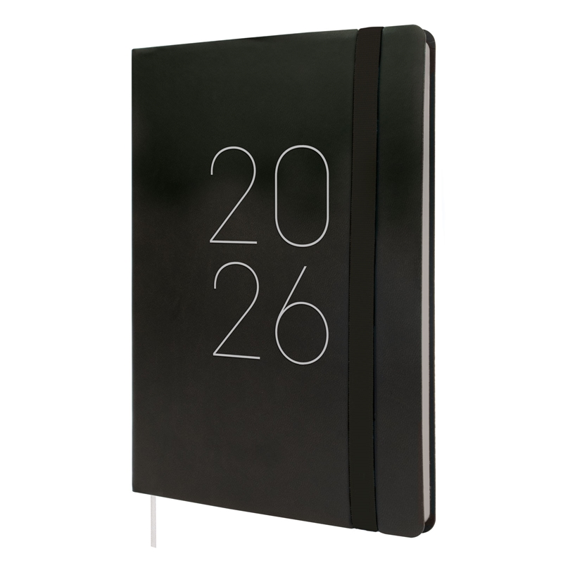 Agenda 2026 Finocam Lisa FA5 semana vista vertical negro