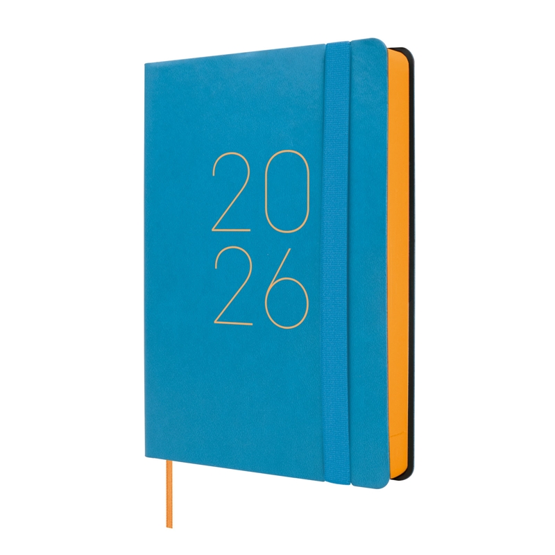 Agenda 2026 Finocam Lisa F4 día página azul