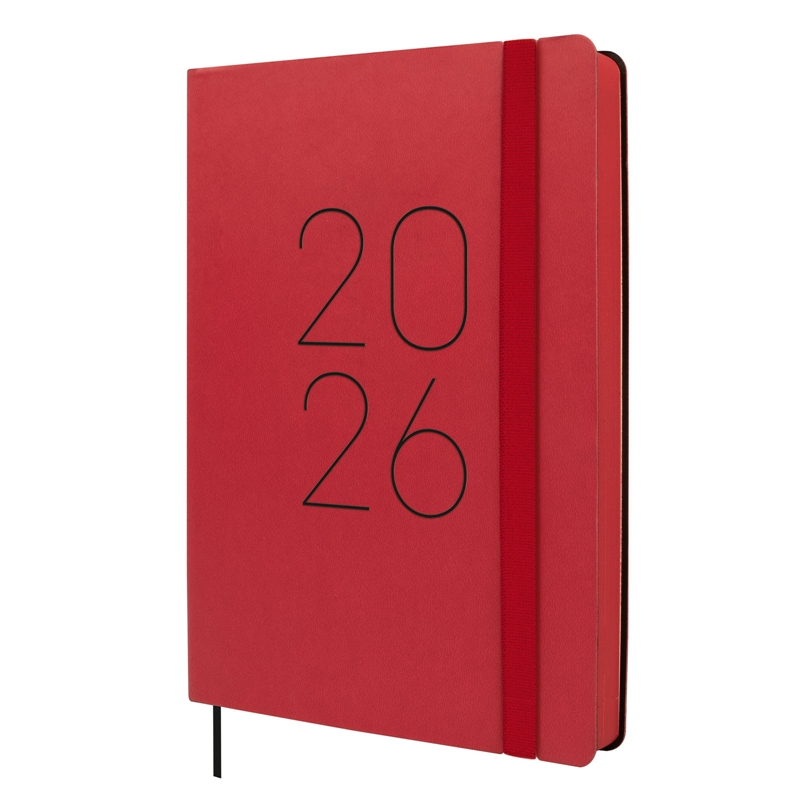 Agenda 2026 Finocam Lisa FA5 día página rojo