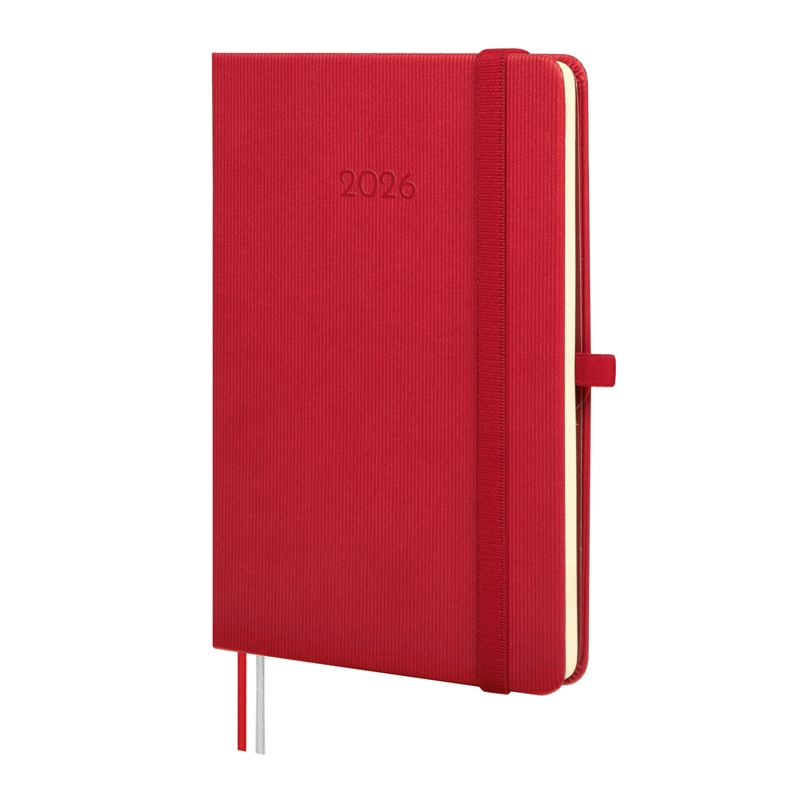 Agenda 2026 Finocam Textura M4 semana vista rojo