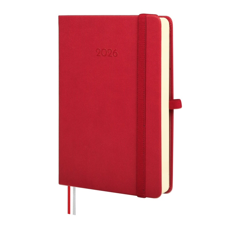 Agenda 2026 Finocam Textura M4 día página rojo