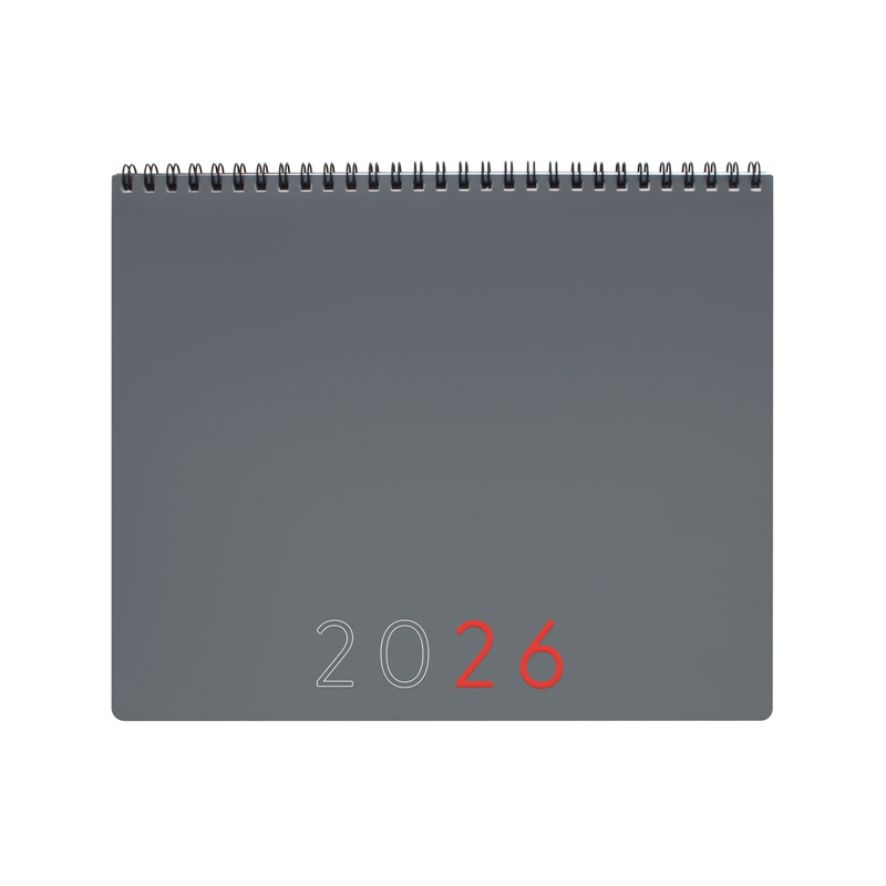 Planificador 2026 Finocam mes vista con notas gris