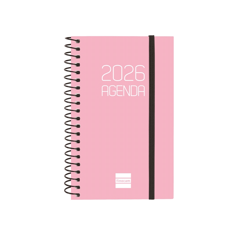 Agenda 2026 Finocam Opaque E3 semana vista rosa