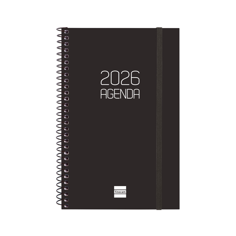 Agenda 2026 Finocam Opaque E5 semana vista negro