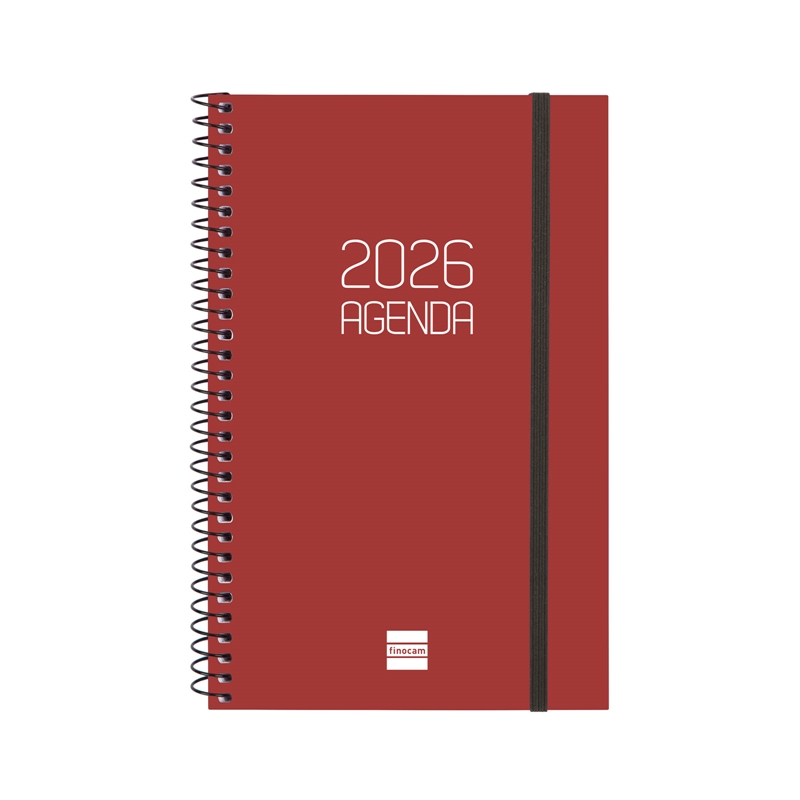 Agenda 2026 Finocam Opaque E5 semana vista burdeos