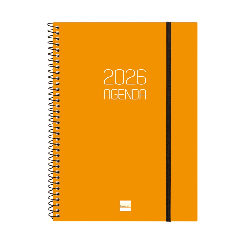 Agenda 2026 Finocam Opaque E10 semana vista naranja