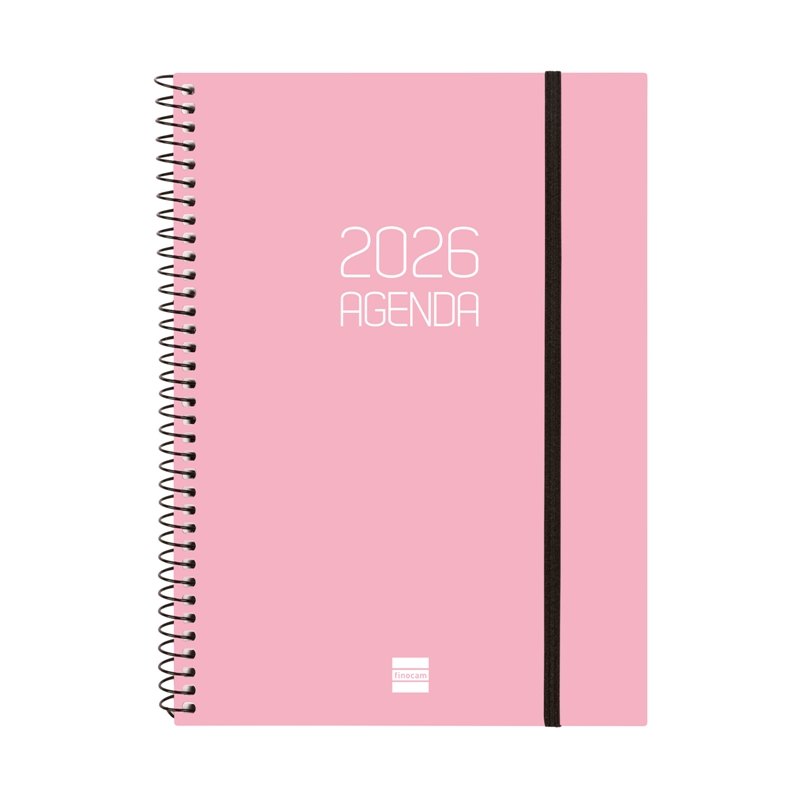 Agenda 2026 Finocam Opaque E10 semana vista rosa