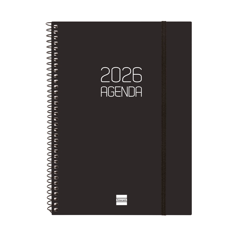 Agenda 2026 Finocam Opaque E10 semana vista negro