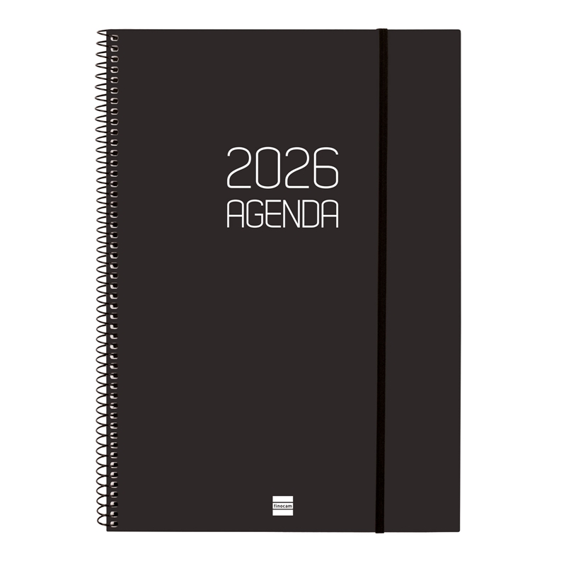 Agenda 2026 Finocam Opaque E40 semana vista vertical negro
