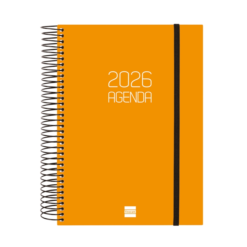 Agenda 2026 Finocam Opaque E10 día página naranja