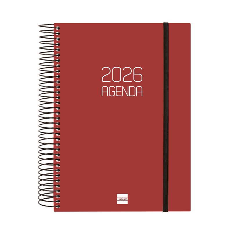 Agenda 2026 Finocam Opaque E10 día página burdeos euskera