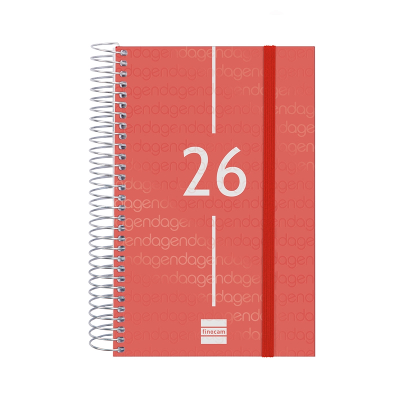 Agenda 2026 Finocam Year E5 día página rojo