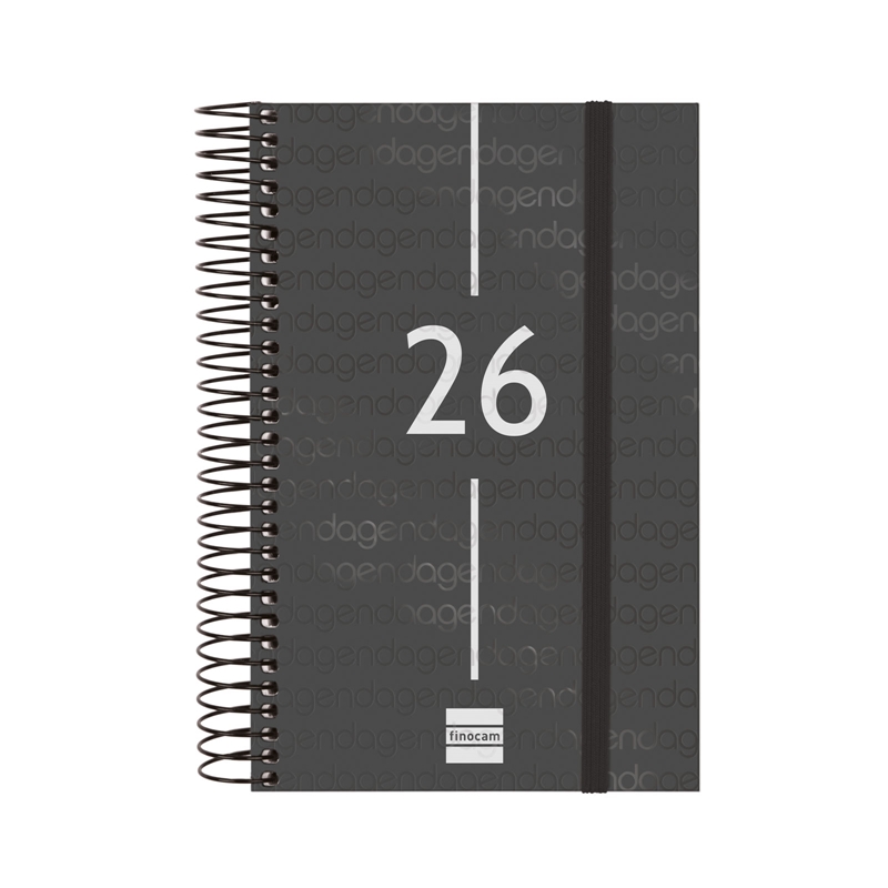Agenda 2026 Finocam Year E5 día página negro