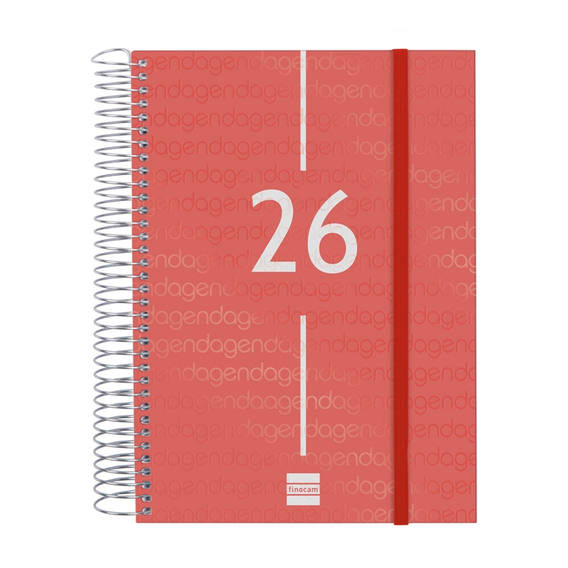 Agenda 2026 Finocam Year E10 día página rojo