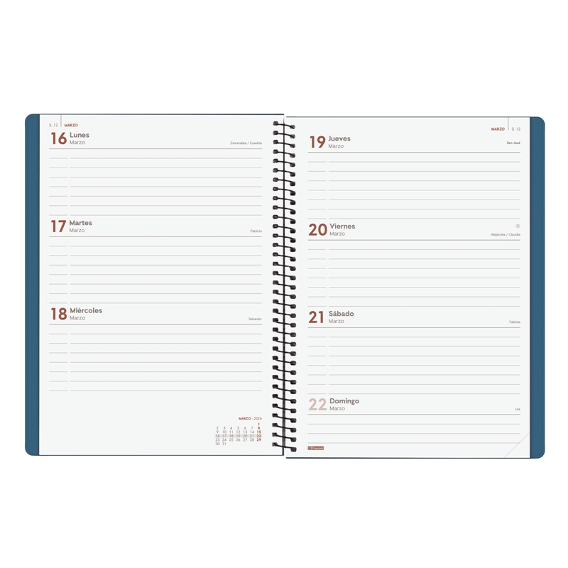 Agenda 2026 Finocam My E10 semana vista azul 2 Agenda 2026 Finocam My E10 semana vista azul