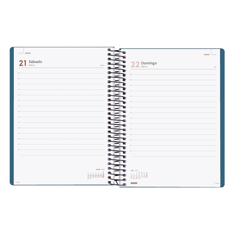 Agenda 2026 Finocam My E10 día página azul 2 Agenda 2026 Finocam My E10 día página azul