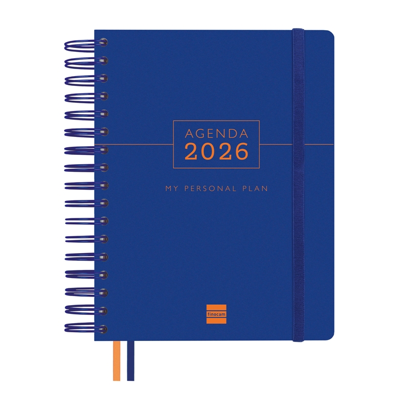 Agenda 2026 Finocam Tempus 1/4 día página azul