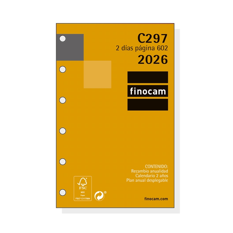 Recambio anual 2026 Finocam C297 602 2 días página