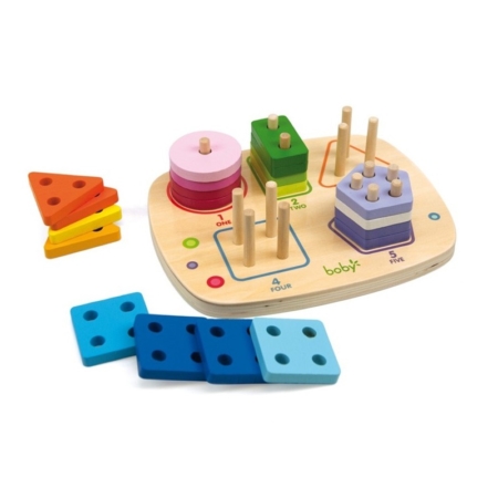 Encaje de madera fracciones y formas geométricas