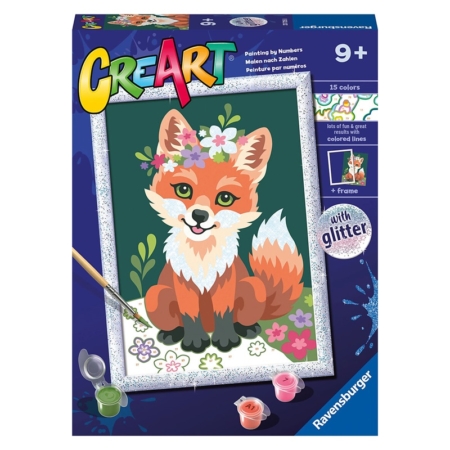 Pintar por números Zorro con flores