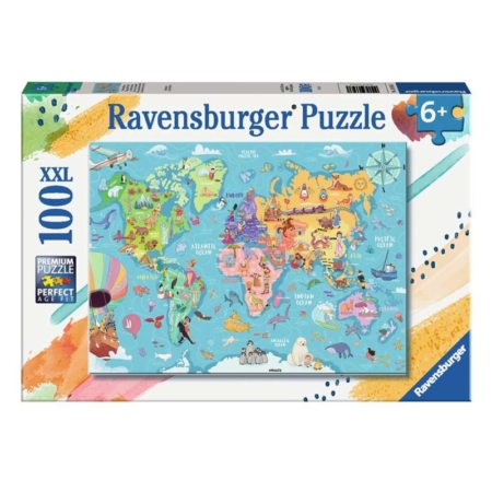 Puzzle Mapamundi 100 piezas XXL