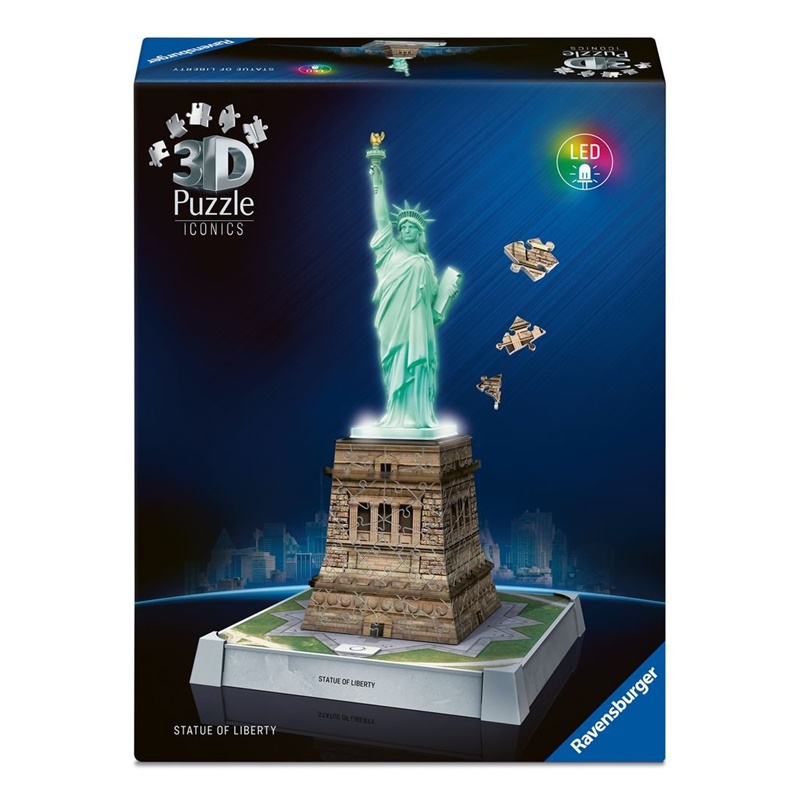 Puzzle 3D Estatua de la Libertad con luz 128 piezas