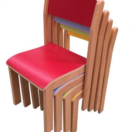 SILLA APILABLE EN MADERA DE HAYA COLORES VARIOS