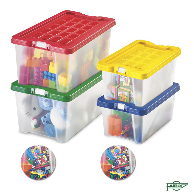 Caja plastico multiuso con tapas de colores - Oficina - Material y Papelería